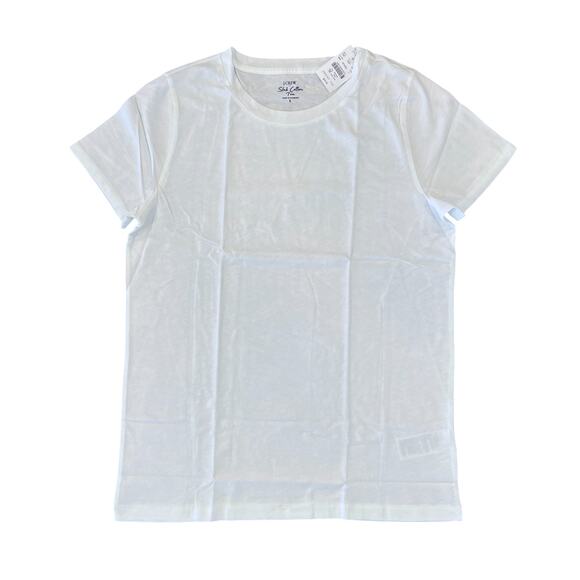 NWT J. Crew White Vintage Slub Cotton Crewneck Tee - Picture 1 of 8